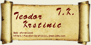 Teodor Krstinić vizit kartica